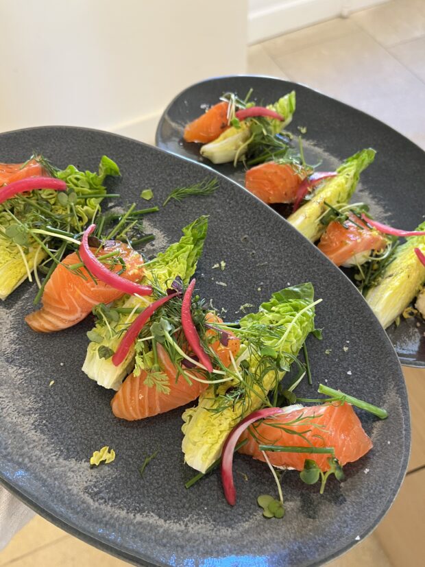 Entrée restaurant saumon Château ToulouseLautrec